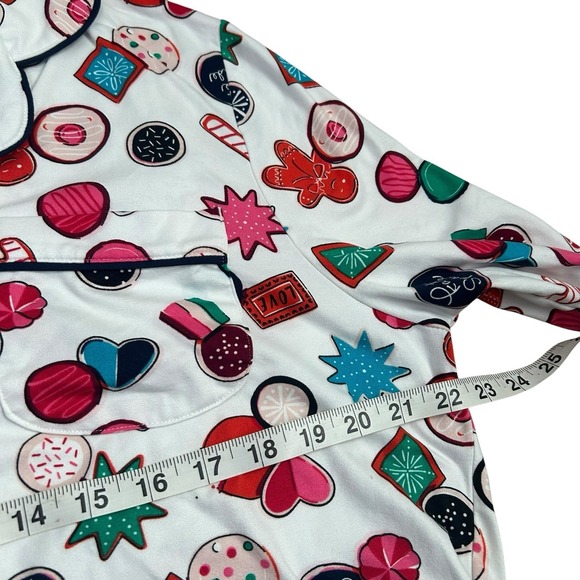 Kate Spade New York Womens Button Down Pajama Set Red Multi Colored Size XL - Picture 6 of 12